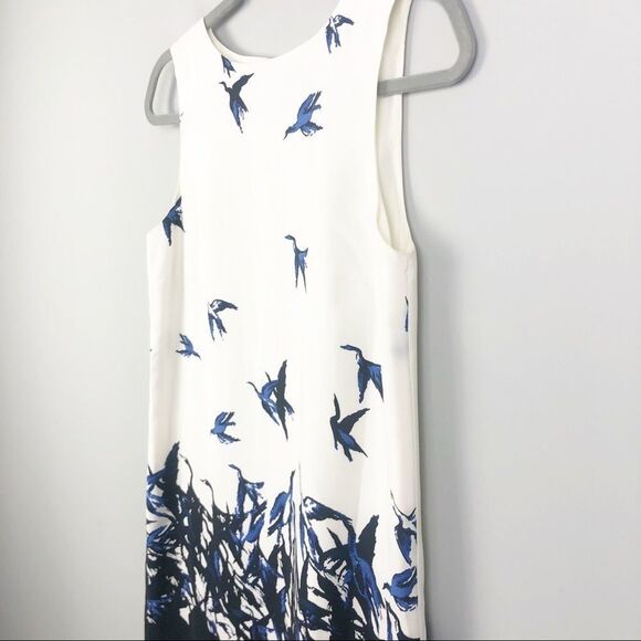 TIBI | Silk Bird Print Sleeveless Shift Dress Sz 0 - Picture 2 of 10